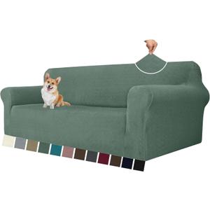 MAXIJIN Stretch Oversized Couch Covers for 3 Cushion Couch (91"-110"), 1-Piece Large Sofa Cover Slipcover Furniture Protector for Kids,Dogs (Extra Large, Diamond Pattern Pea Green)