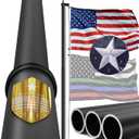 20FT Heavy Duty Flag Pole Tapered Design,2.4" Bottom Tube,100MPH Wind-Tested,Aluminum Residential Flagpole Kit with USA Flag & Complete Hardware | Great for Patriotic Displays & Gift Giving