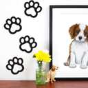 Xylolfsty Dog Room Decor Paw Prints Wood Wall Art Dog Lovers Gifts Puppy Decorations Signs for Home Kitchen Bathroom Bedroom BLACK 4PCS