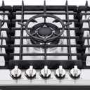 30 Inch Gas Cooktop Built-in 5 Burners Stainless Steel Gas Stovetop LPG/NG Convertible Dual Fuel Gas Hob DT5703, 29.9 inches x 19.7 inches