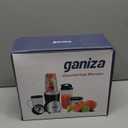 Ganiza Smoothie Blender, 900W Blenders for Shakes and Smoothies, 15-Piece Personal Blender and Grinder Combo for Kitchen, Smoothies Maker with 4 BPA-Free Portable Cup, Nutritious Recipe (Black)