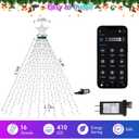 Smart Cascading Twinkle Lights for Christmas Tree, 410LED Christmas Tree Lights APP Control Music Sync, 6.6FT x 16 Lines String Lights for Indoor Outdoor Xmas Tree Decor, Warm White & Multicolor