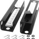 Yecaye 2 Pack Cable Management Under Desk, 31.5 in Under Desk Cable Management Tray,Cord Hider,Cord Organizer, No Screw Wire Management for Office and Home, Black