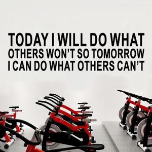 AnFigure Inspirational Office Wall Decals Motivational Quotes Wall Stickers Sports Workout Fitness Workplace Gym Business Art Vinyl Home Decor Today I Will do What Others Won't so 25"X7"