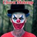 MEICOLY Red White Blue Face Body Paint with Setting Powder and Sponges,Water Based Face Paint for Halloween SFX Clown Devil Spiderman Cosplay Makeup,4th of July Body Paint