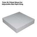 2-Pack Pure Cotton Twin XL Fitted Sheet for Adjustable Bed Split King, 600 TC 16" Deep Pocket Egyptian Cotton Fitted Sheet (2pcs, Twin XL, Gray)