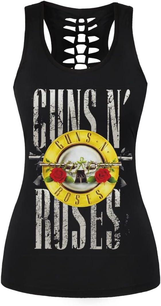 Womens Cut Out Skull Print Workout Yoga Tank Tops Sleeveless Summer T Shirt Vest (Black, S)