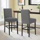 Turquoize 100% Waterproof Bar Stool Cover Stretch Washable Barstool Seat Covers Set of 4, Removable Bar Chair Covers with Backs, Counter Height Chair Cover for Kitchen Dining Room Cafe (4, Gray)