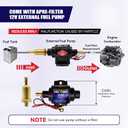 Micro Electric Gasoline Fuel Pump Universal 5/16 inch Inlet and Outlet 12V 1-2A 35GPH 4-7 P.S.I. Operating Fuel Pressure
