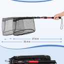 Upgraded Foldable Floating Fishing Net, Tangle-Free Coated Landing Net Extends from 27-35" with Telescoping Pole Handle, Fishing Gear for Ranger Boat, Kayak & Trout Salmon Bass Fishing, Gifts for Men, Standard