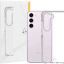Armor Classics Crystal Case for Samsung Galaxy S23 Plus, Crystal Clear with Light Grey Tape