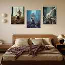 OTOSTAR 3 Pieces Wall Art Canvas Prints - Jesus and Lamb Redemption Picture Painting - God Religious Belief Wall Artwork for Church Bedroom Living Room Home Decor - 12 x 16 Inch