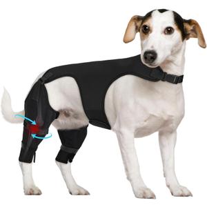 Supet Dog Rear Leg Sleeve to Stop Licking- Potty-Friendly for TPLO ACL Surgery Leg Injuries, Chew Resistant Washable Recovery Sleeve, for Male and Female Pets(Black,XL)