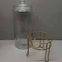 Glass Drink Dispensers For Parties, 1.5 Gallon Beverage Dispenser With Glass Airtight Lids, Gold Metal Stand And Stainless Steel Spigot. Lemonade & Juice Dispenser With Chalk board-One Pack