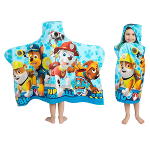 Franco Kids Bath and Beach Soft Cotton Terry Hooded Towel Wrap, 24" x 50", Paw Patrol Blue