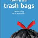 Basics Lawn & Leaf Drawstring Trash Bags, 39 Gallon, 40 Count, Black, Unscented