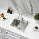 24 Inch Kitchen Sink with Faucet, 24x18 Single Bowl Drop in Kitchen Sink and Faucet Combo 18 Gauge Stainless Steel Topmount 10 inch Deep Basin, 24"x18"x10"