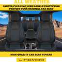 LINGVIDO Full Set Car Seat Covers, Faux Nappa Leather, Airbag Compatible and Waterproof Protectors for Sedans SUVs, Breathable Interior for Active Families, Pets, and Commuters (5 Seats, Black/Blue)