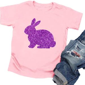 Toddler Easter Shirt: Boys Girls Cute Bunny Tshirt Kids Happy Easter Rabbit Tee Shirts (Pink)