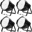 BETOPPER Stage Light DJ Washing Strobe Lights for Parties 54 LED Super Bright DMX512 White/Off White 5000 Lumens Par Lighting for Church Event,Wedding, 4Pack