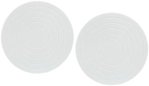 Bonsicoky 2 Pcs Cake Decorating Turntable - 5.5 Inch Revolving Cake Stand - Cookie Decorating Swivel Stand for Kitchen Cake Baking - White