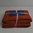100% Cotton Waffle Weave Bed Blanket | Soft, Breathable, and Lightweight Blanket for All-Season | Perfect for Layering | Brielle Collection (King, Burnt Orange)