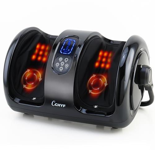 CCHYF Shiatsu Foot Massager with Heat, Foot Massager for Plantar Fasciitis, Pain Relief and Heat Therapy, Massage Foot/Calf with Deep Kneading, Christmas Gift for Women and Men (Black)