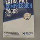 Doctor's Select Plus Size Compression Socks - 3 Pairs, Wide Calf, Up to 6XL, 20-30 mmHg, Line Patterns 2