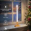 SURAIELEC Battery Operated Window Candle with 6H Timer, 10.5'' Taper Xmas Window Candle, Clear White Flameless LED Candles, 1.7 Narrow Base, Gloss Gold, 4-Pack (Rechargeable Battery Not Compatible)