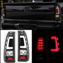 Kojem LED Tail Lights Compatible with 1999-2006 Chevy Silverado 1999-2002 GMC Sierra 1500 2500 3500 LED Tube Bar Taillight Lamp (Clear Lens+Black Housing)