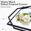 Black Bathroom Mirror, 36" x 24" Mirror Wall Decor with Modern Art Octagonal Metal Frame, for Living Room, Bedroom, Dining Room, Entryway