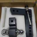 Adjustable Trailer Hitch, Drop Hitch for 2.5 Inch Receiver, 8 inch Aluminum Truck Hitch, 2 and 2-5/16 inch Balls, 18,500 LB, Two Anti-Theft Pins Locks
