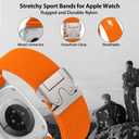 Elastic Sport Band for Apple Watch Ultra 3/2/1 Bands 49mm 46mm 45mm 44mm 42mm 41mm 40mm 38mm Men Women, Adjustable Parachute Buckle Nylon Fabric Wristband for iWatch Series 11 10 SE 9 8 7 6 5 4 3