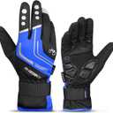INBIKE Cycling Gloves for Men Winter Windproof Reflective Thermal Gel Pads Touch Screen Bike Gloves for Cold Weather Riding (Medium, Blue)