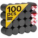 Strong Ceramic Round Magnets With Adhesive Backing (0.7x0.12"/18x3mm, 100 pcs) - Heavy Duty Sticky Magnets, Non-Corrosive, Versatile For Home, Office, Workshop, Whiteboard, Fridge And Hobby Use