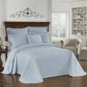 King Charles Modern Farmhouse Floral Matelasse Bedspread, 100% Cotton Breathable Bedding, King/CalKing, Blue