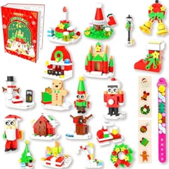 Advent Calendar 2024 Building Sets Toy, Countdown 24 Surprises for Kids, Compatible with Lego Advent Calendar 2024, Advent Calendar Include Santa Claus, Christmas tree, Christmas Gifts for Boy Girl 6+