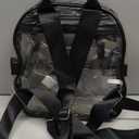 Mini Clear Backpack,Stadium Approved Clear Bag with Front Accessory Pocket, Heavy Duty See Through Backpack for Festivals, Concerts,Sporting Events (Medium Black)