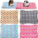 Tuanse 4 Pack Guinea Pig Bed Mat Bedding Rabbit All Season Soft Fleece Bed Pad for Small Animal Mattress Fleece Sleeping Pad for Hedgehogs Bunny Ferrets Hamster(Little Star,13 x 10 Inch)