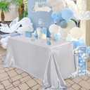 B-COOL Silver Satin Tablecloth Birthday 2 Pack Party Rectangle Table Overlays for Holiday Wedding Baby Shower Ceremony 90x132inch