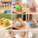 Dumpling Squishy Stress Balls Fidget Sensory Toy Mystery Dumpling Squishy Soft Squeeze Decompression Dough for Adults (Pink-A)