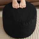 Pouf Ottoman Foot Stools with Foam Small Ottoman for Living Room Corduroy Ottomans Pouf 26x18 Floor Poufs Foot Rest for Chair Black Hassocks and Ottomans