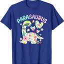 Parasaurus Watercolor Floral Funny Paraeducator Dinosaur T-Shirt Ladies Small