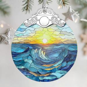 Christmas Ornaments: Stained Glass Ornament, Christmas Tree Ornament, Hanging Ornaments for Home Decor & Xmas Tree Decorations  Exquisite Holiday Decor, Gifts & Holiday Present - Sunrise