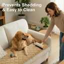 Smiry Fuzzy Couch Cover for Dogs, Non Slip Washable Pet Sofa Cover, Scratch Proof Hair Resistant Plush Sofa Slipcover, Pet Friendly Couch Cushion Protector for Cat, Camel, 27.6" x 88"