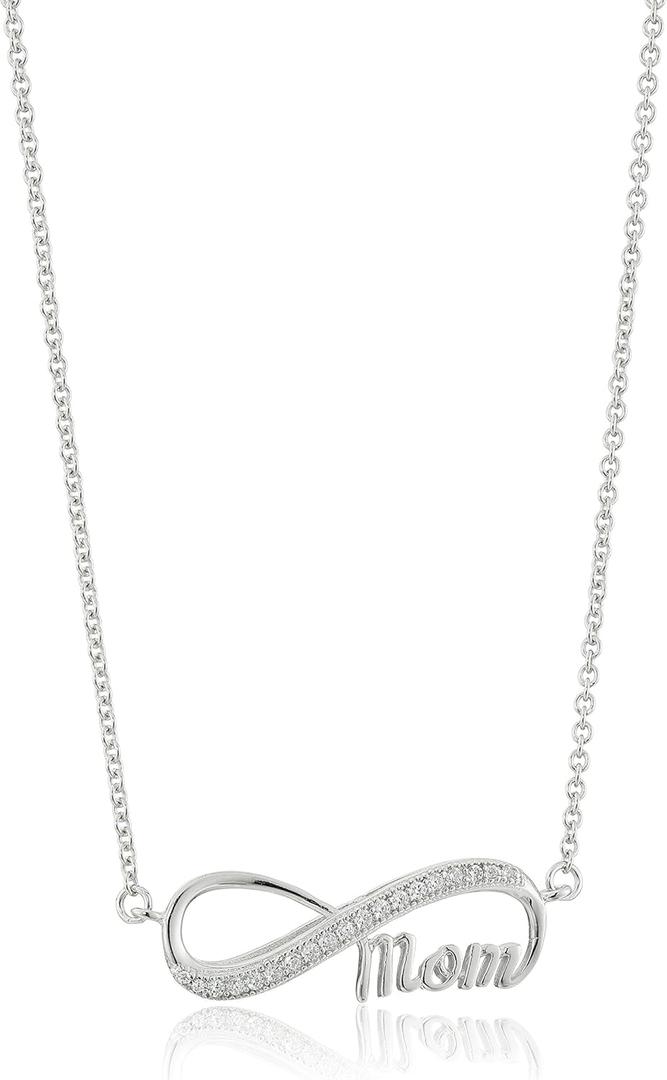 Amazon Essentials 925 Sterling Silver AAA Cubic Zirconia Pendant Necklace, 18" , (previously Amazon Collection)