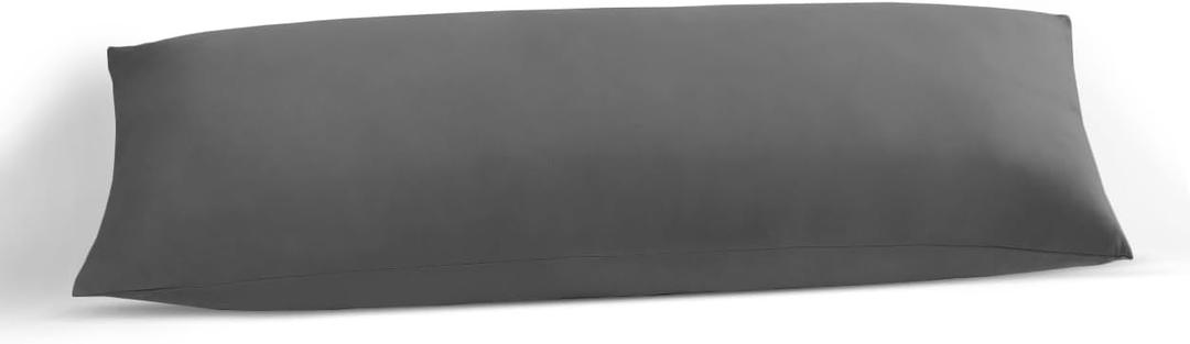 Body Pillow case Cover 34x19 Pillow Case 100% Soft Egyptian Cotton Pack of 1 Body Pillow Cover Premium 500 Thread Count Long Body Pillowcase Zipper Closure - Dark Grey