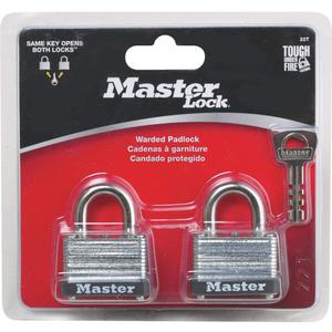 Master Lock 22T 1-1/2" No. 22 Warded Laminated Padlocks, 2 Pack