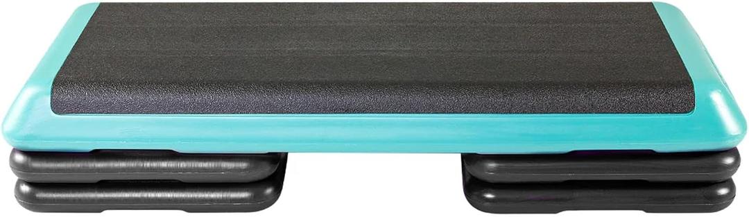 The Original STEP Exercise Step Platform, Health Club Size Stepper for Exercise at Home with 4 Stackable Risers for Height Adjustments, No DVD