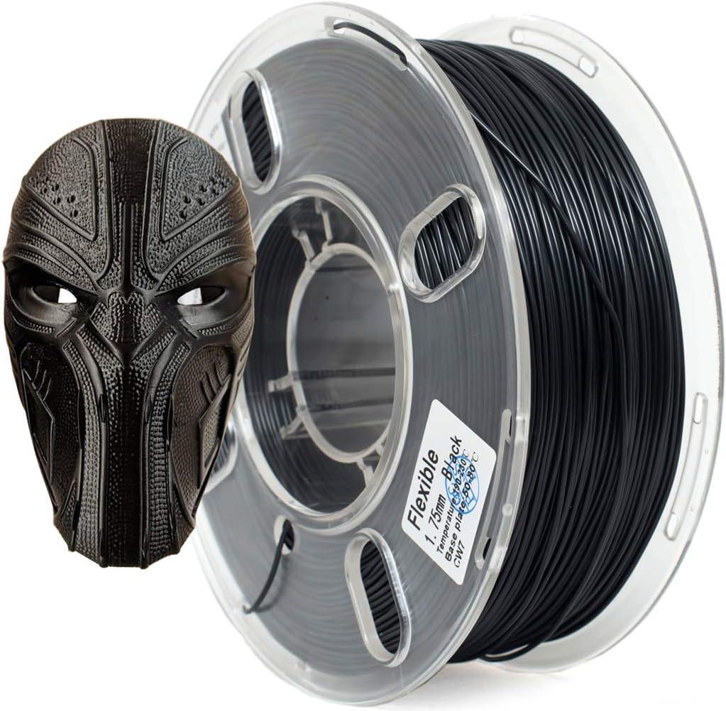 TPU Filament PRILINE,98A TPU Flexible Soft 3D Printer Filament 1KG 1.75mm Spool,Black
